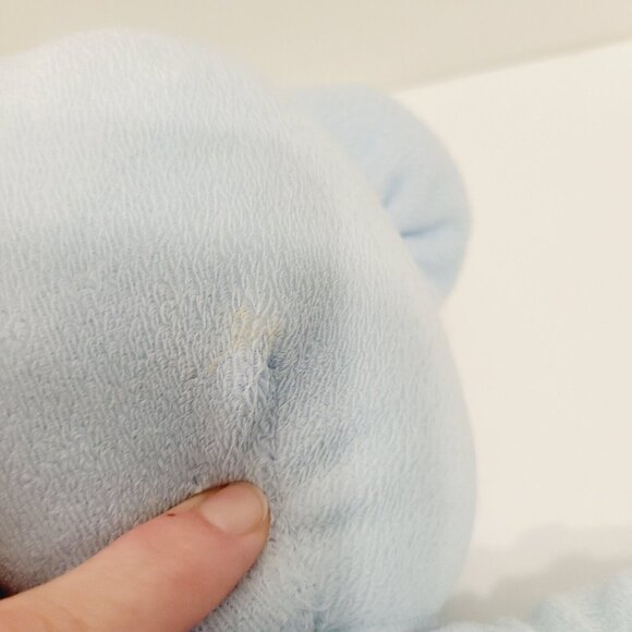 Soft Expressions Baby Blue Teddy Bear Plush With Heart Embroidery & Bow 12" - Picture 9 of 12